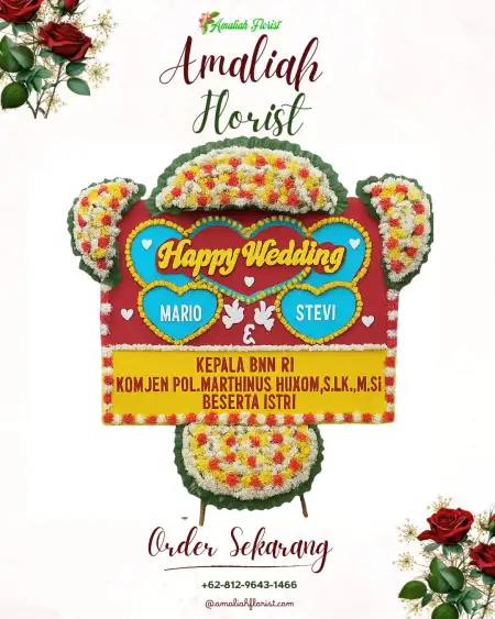 Papan Bunga Pernikahan Keruak